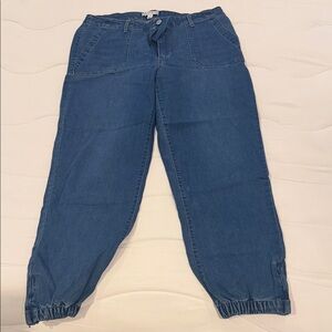 Casual Blue Cropped Jeans for Women